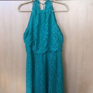 BISOU BISOU GREEN lace maxi dress